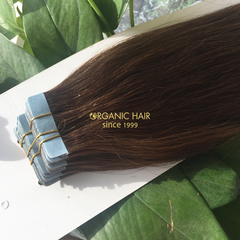 Wholesale virgin russian tape in hair extensions 